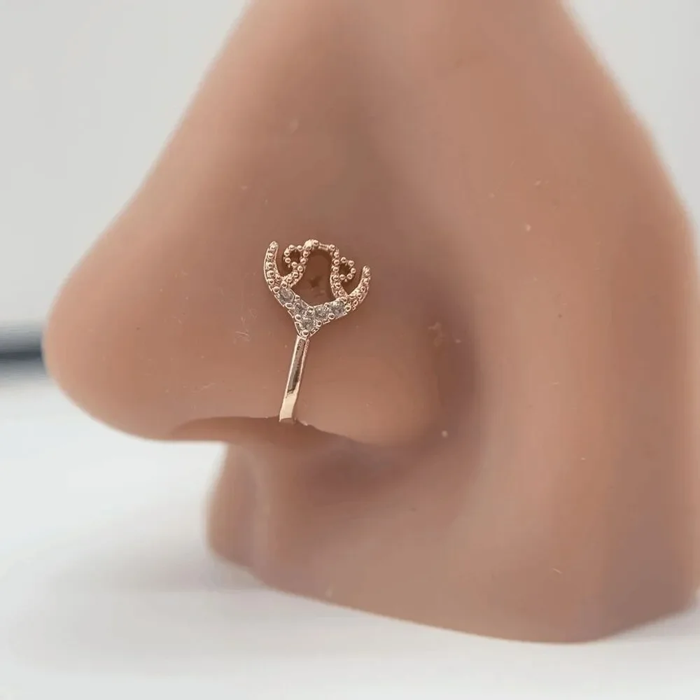 MERMAID TAIL DIAMOND NOSE RING - Picture 1 of 4